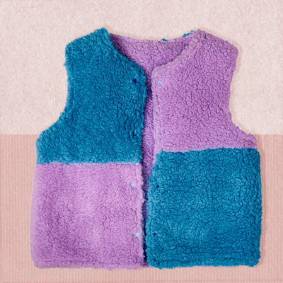 Reversible Lavender & Turquoise Sherpa Vest and Matching Pants Set - The Charlotte Letter
